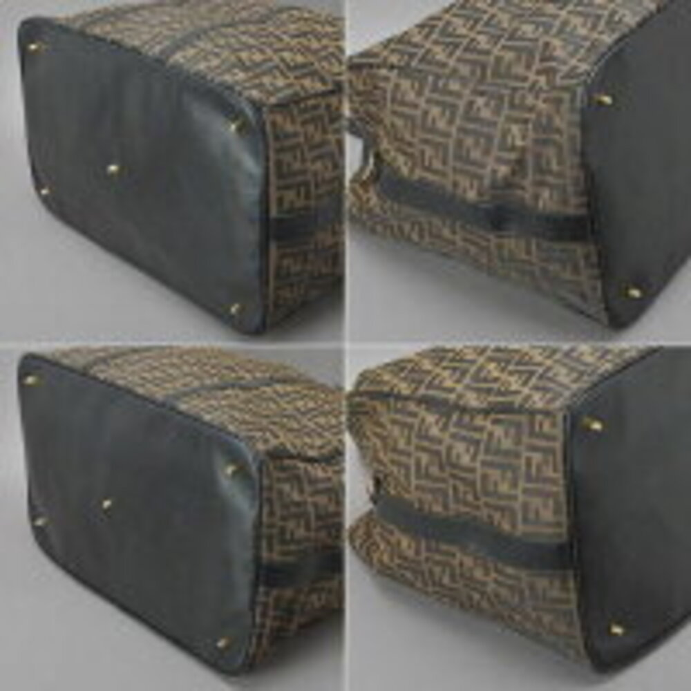 FENDI Zucca Boston bag shoulder lock jacquard leather brown black - Picture 9 of 10